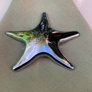 New 4 Starfish Napkin or Tablecloth:4 Weights Set - Silver and magnetic 
Metal